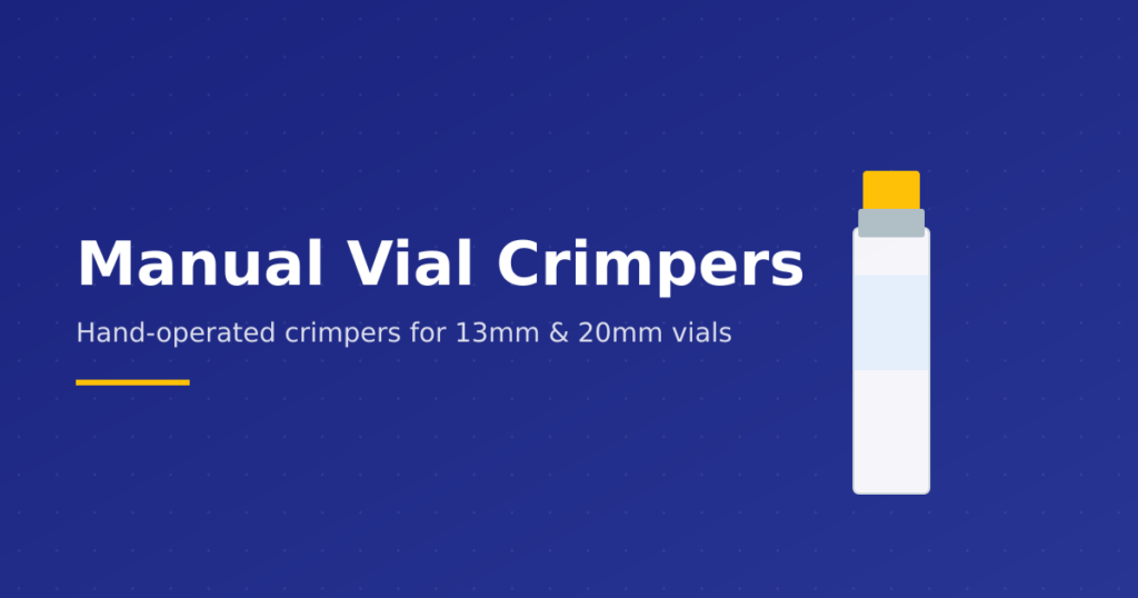 Stainless steel manual vial crimper tool for 13mm and 20mm pharmaceutical vials