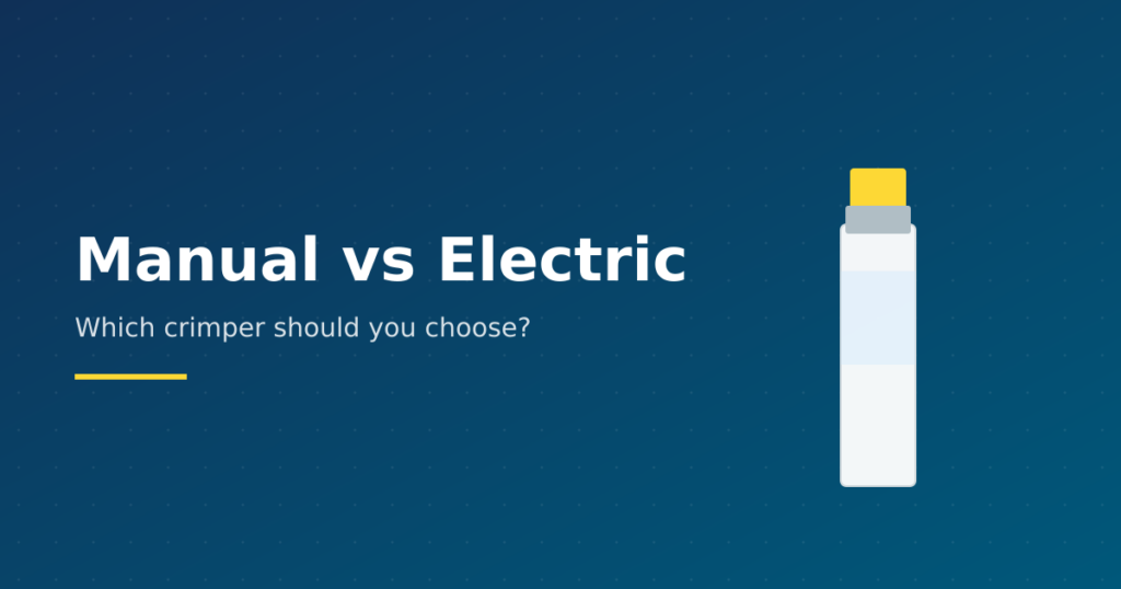 Side-by-side comparison of manual hand crimper and electric bench-top crimper for vials