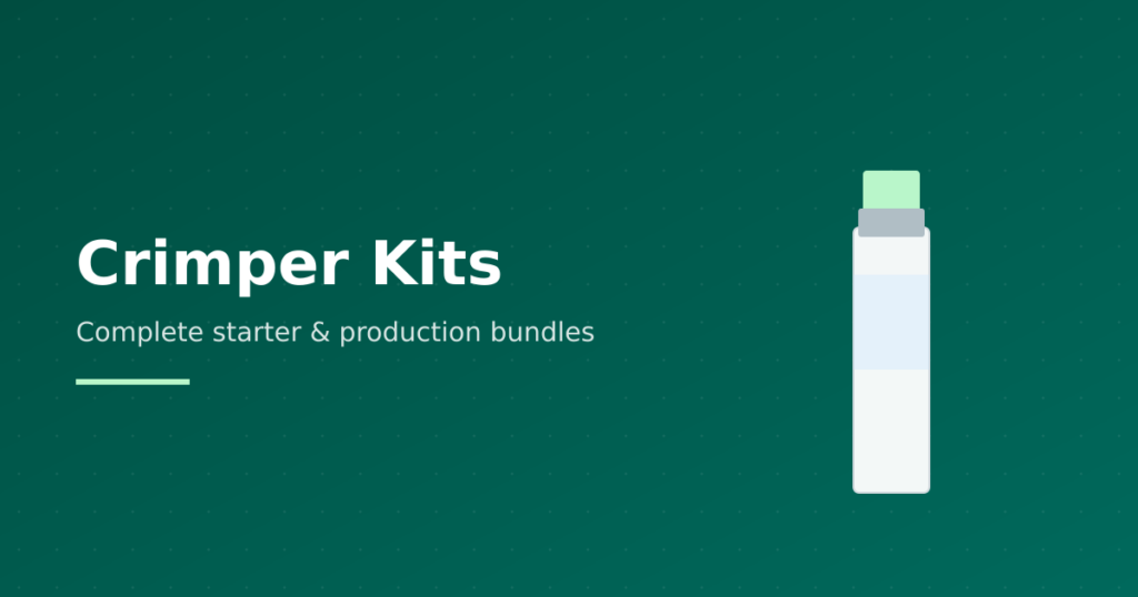 Vial crimper starter kit with crimper, decrimper, and sample seals in foam case